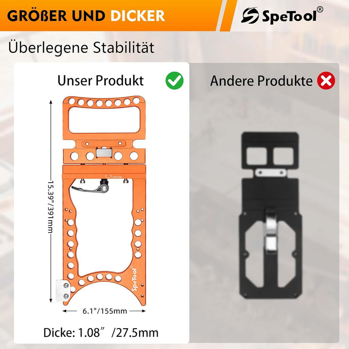 SpeTool 90° Winkelanschlag für Führungsschiene, ±0,01° Genauigkeit, Schnellverriegelung & Schienensc