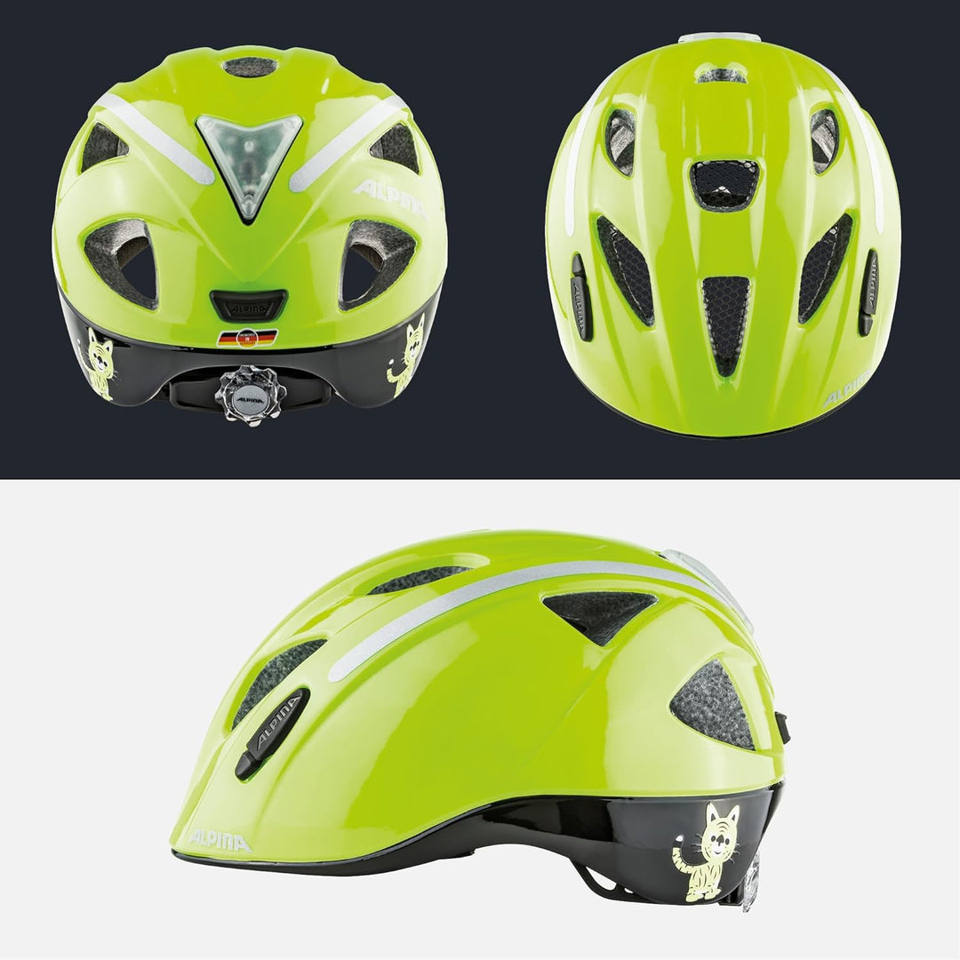 ALPINA XIMO Flash - Beleuchteter, Reflektierender, Leichter & Anpassbarer LED Fahrradhelm Für Kinder