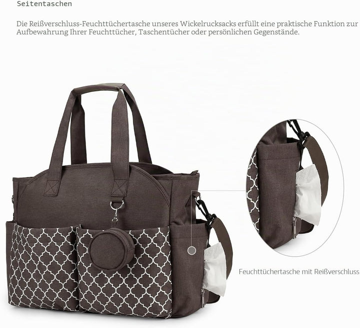 Lmbabter Diaper Bag Wickeltasche Braun, Braun