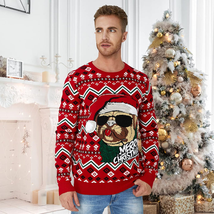 NEWISTAR Unisex Weihnachtspullover Strickpullover 3D Druck Herren Damen Pullover Weihnachten Jumper