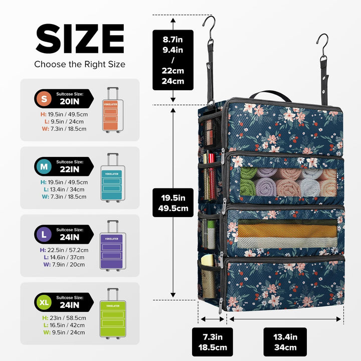 Koffer-Organizer, Reisegepäck-Organizer, Hängeregale, Packwürfel, Schrank, zusammenklappbar, tragbar