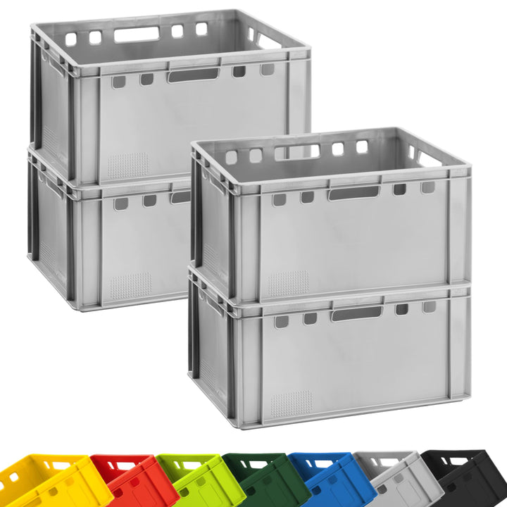 BURI 4x Fleischkiste E3 Metzgerkiste 60x40x30 cm lebensmittelecht, robust, stapelbar - Eurokisten La