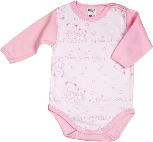 KLEKLE Baby Body - Body Langarm Unisex - 5er-Pack - mit Druckknöpfen - 100% Baumwolle - Babykleidung