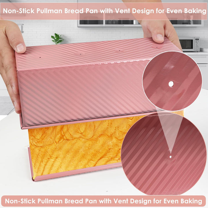 Pullman-Kastenform mit Deckel, 33 cm, perfekt zum Backen von professionellem Sandwichbrot, antihaftb