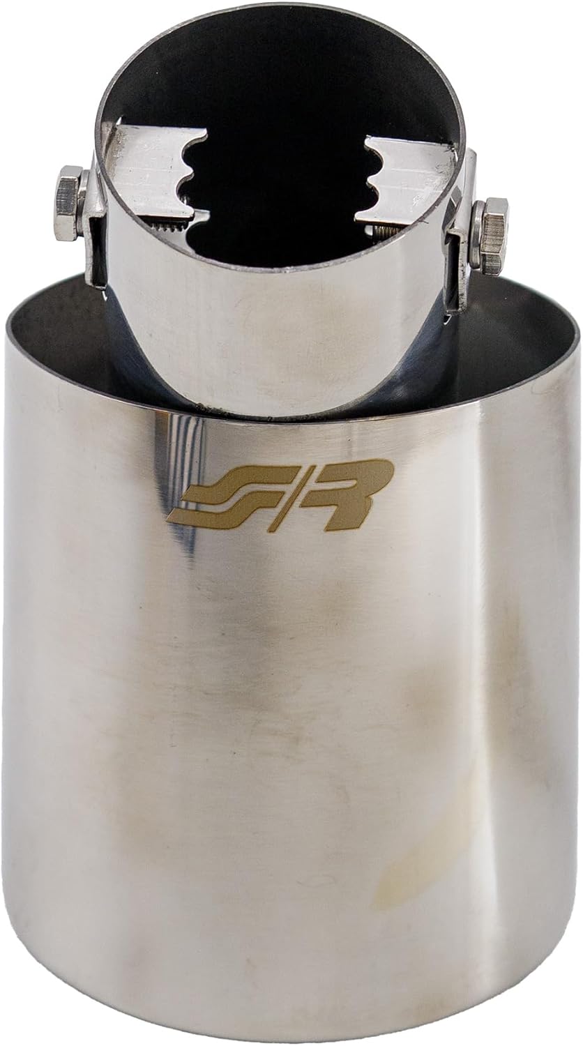 Simoni Racing Auspuffblende Oval/Schräg Edelstahl - 87x66xL150 - Anschluss ->48mm