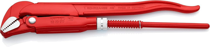 KNIPEX Rohrzange 45 Grad abgewinkeltes Maul, Chrom-Vanadium, rot pulverbeschichtet, 320 mm, 83 20 01