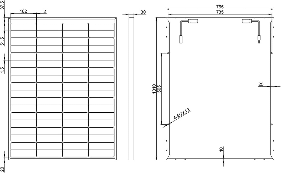 enjoy solar® Bifaziales PERC Monokristallines Solarmodul 150W 36V, 182mm Solarzellen, ideal für Balk