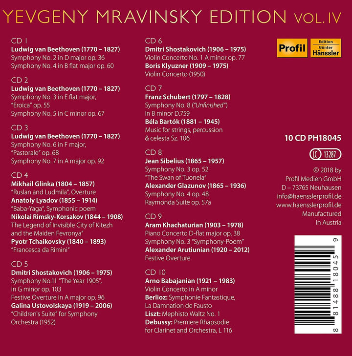 Evgeny Mravinsky Edition Vol.4, Audio-CD