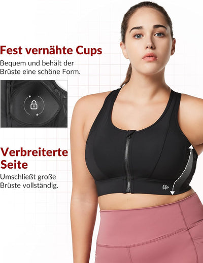 Yvette Starker Halt Sport BH Grosse Brüste mit Vorderverschluss Mesh Ringerrücken Ohne Bügel für Fit