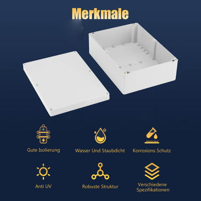 Anschlussdose, IP65 ABS Wasserdichtes Abzweigkasten, Elektrische Projektboxen DIY Anschlusskästen fü