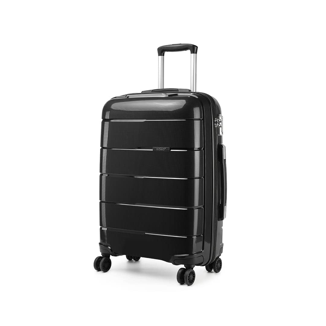 KONO Hartschalenkoffer Koffer Trolley Reisekoffer mit 4 Rollen TSA Schloss und YKK Reissverlüsse Pol