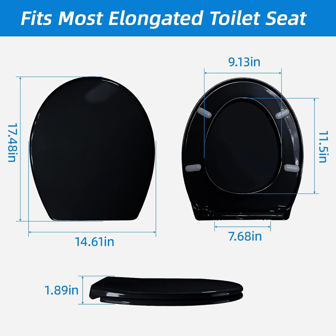 WC Sitz Mit Absenkautomatik,Toilettendeckel Ovale-Form Hochwertige Und Stabile Antibakterieller Toil