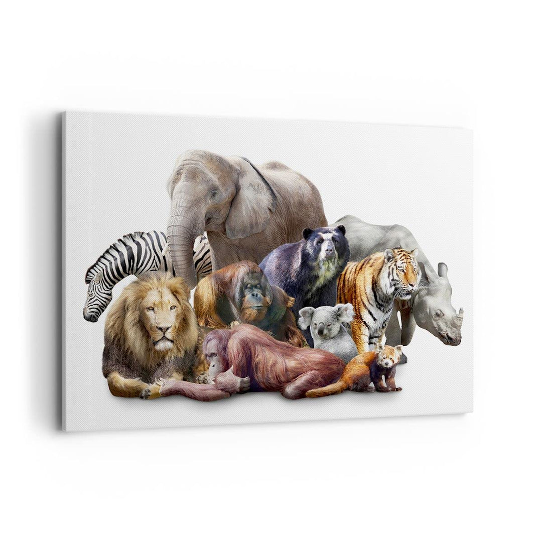ARTTOR Bilder auf Leinwand 100x70cm Leinwandbild Tiere Koala Löwe Affe Gross Wanddeko Bild Schlafzim