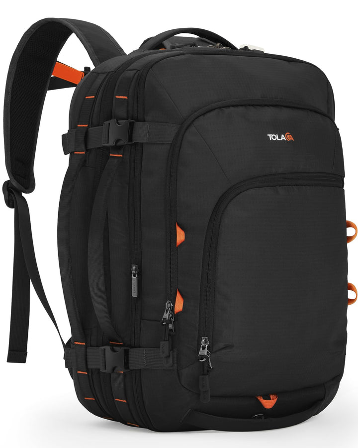 Tolaccea Reiserucksack, Handgepäck Flugzeug, TSA Freundlich Handgepäck Rucksack 35L-45L, Travel Back