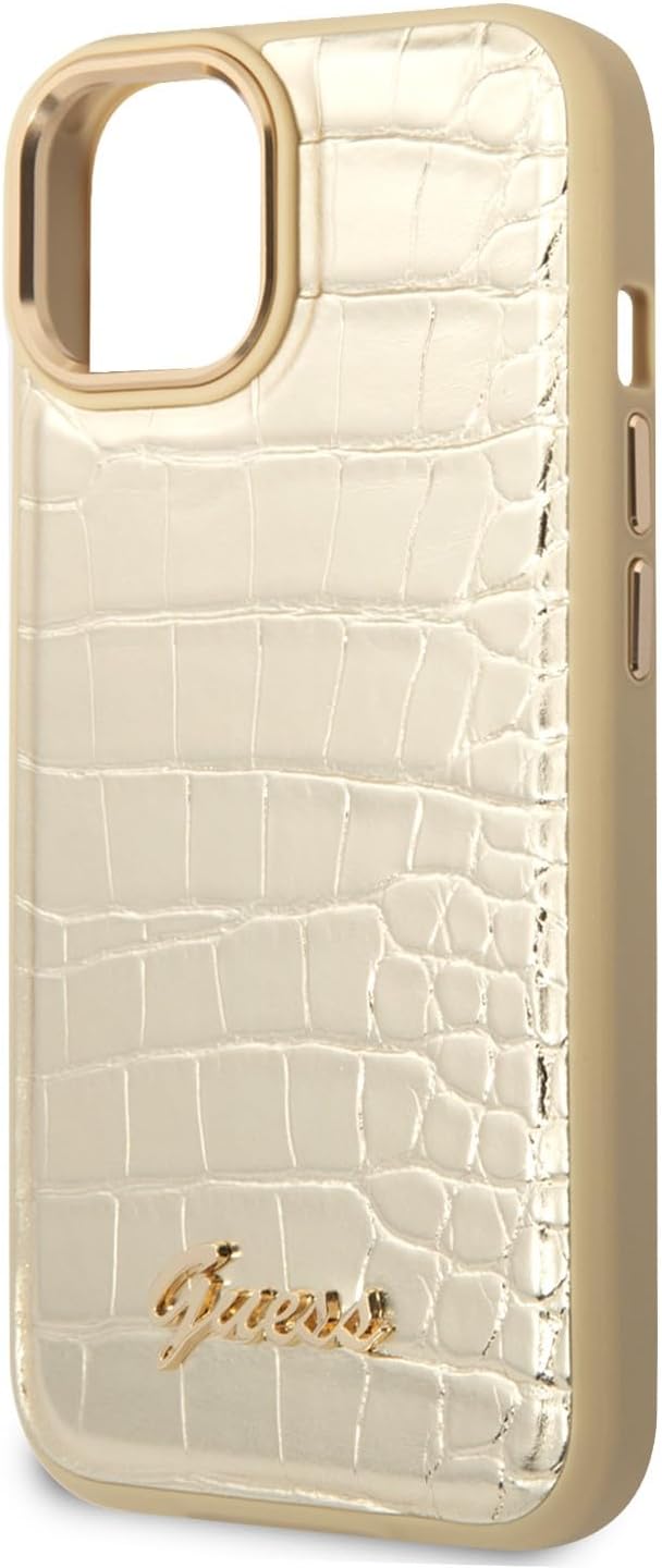 Guess GUHCP14MHGCRHD hülle für iPhone 14 Plus 6,7" Gold/Gold hardcase Croco Collection