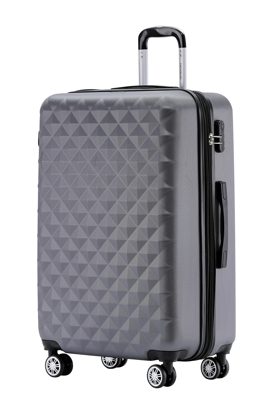 BEIBYE Zwillingsrollen 2066 Hartschale Trolley Koffer Reisekoffer Gepäck M-L-XL-Set (Business Grey,