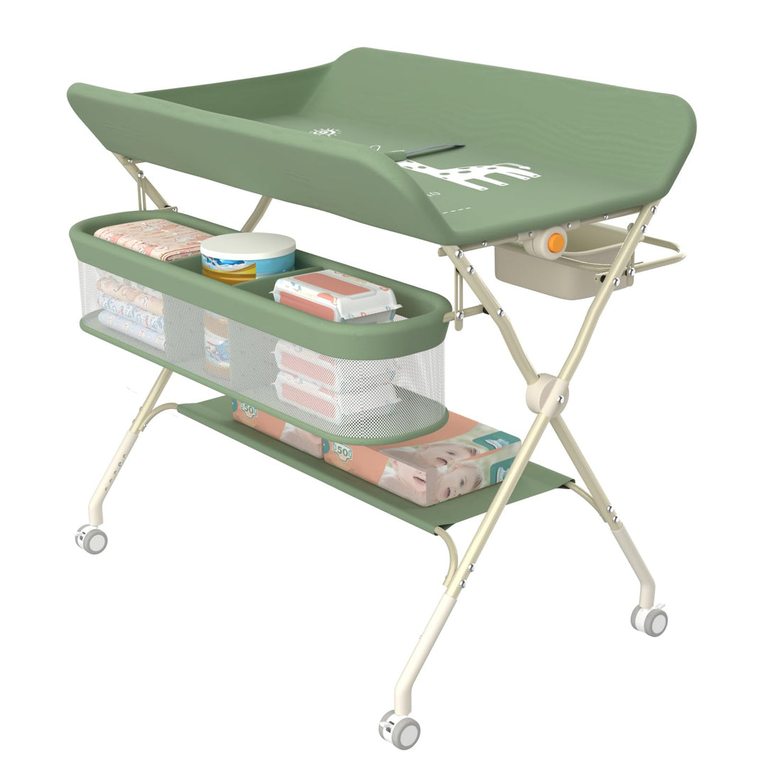 OHMG Wickeltisch,Baby Wickeltisch klappbar,faltbar und tragbar,Mobile Babypflegetisch,Traglast 25 kg