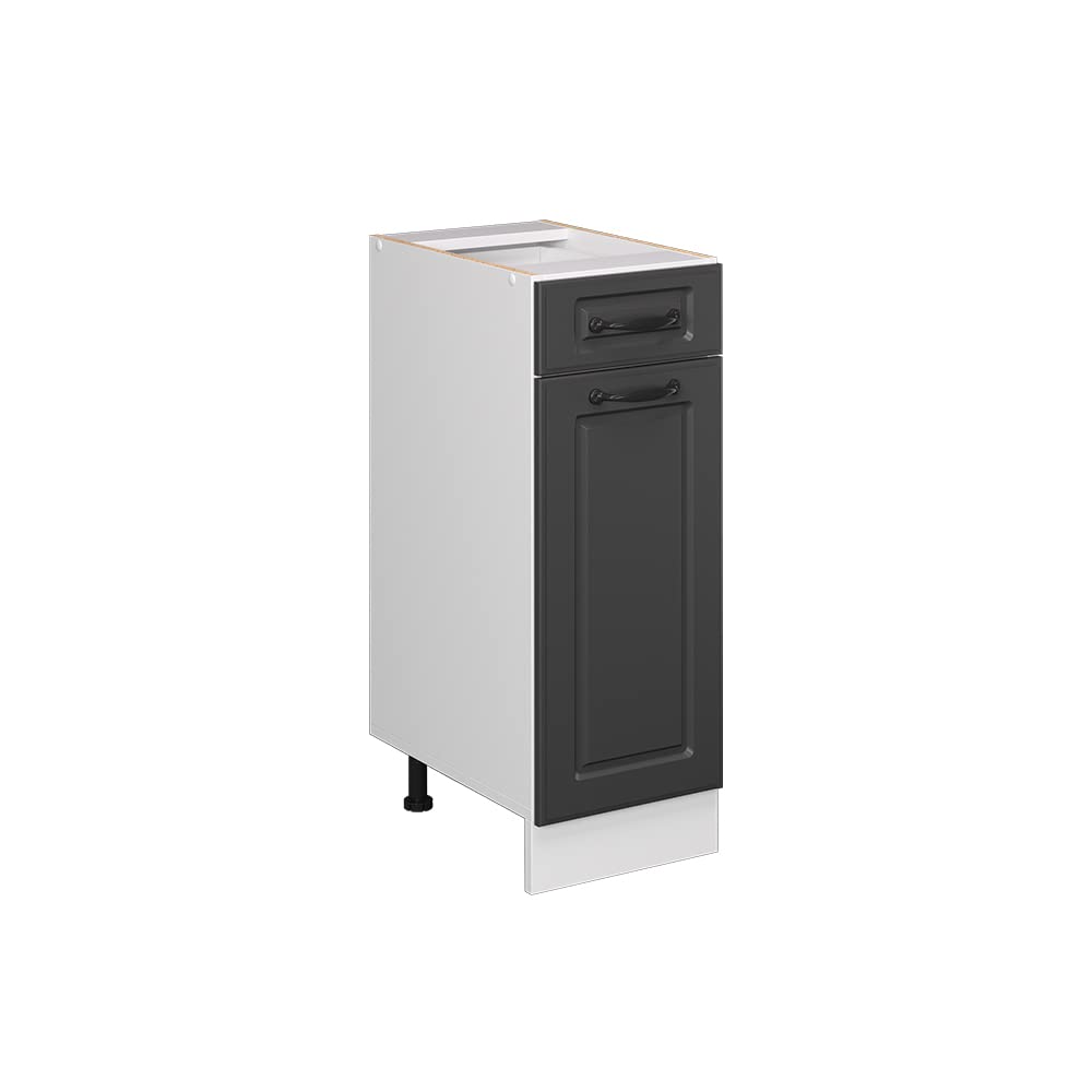 Vicco Küchenunterschrank R-Line, Anthrazit Landhaus/Weiss, 30 cm ohne Arbeitsplatte
