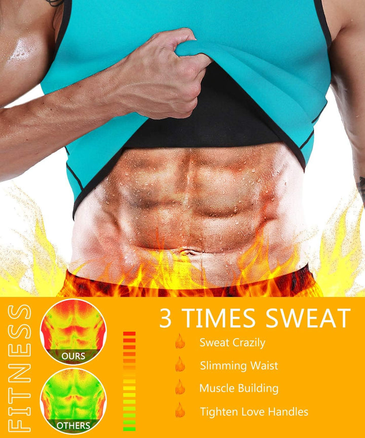 NOVECASA Herren Neopren Sweatweste Männer mit Reissverschluss Sauna Weste Kompressionsweste Tank Top