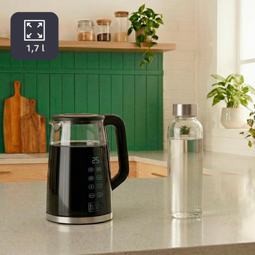 Black+Decker - Elektrischer Wasserkocher BXKE2206E | 2200W | 1,7L Kapazität | 7 Temperaturstufen | D