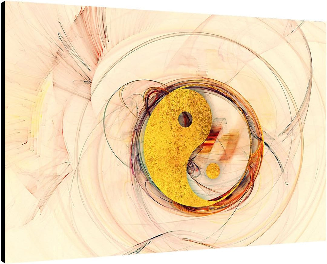 Paul Sinus Art Yin und Yang 60x80cm Abstrakt286 Abstrakte Bilder Feng Shui Kunstdrucke auf Leinwand