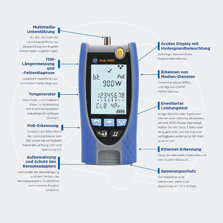 Trend Networks Kabeltester R158006 PoE Pro BT Professionell, Professionell