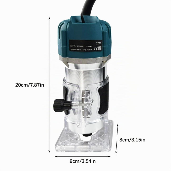 Elektrischer Oberfräse Kantenfräse, 220V 800W Oberfräse Trimmer mit Transparenter Grundkantenführung