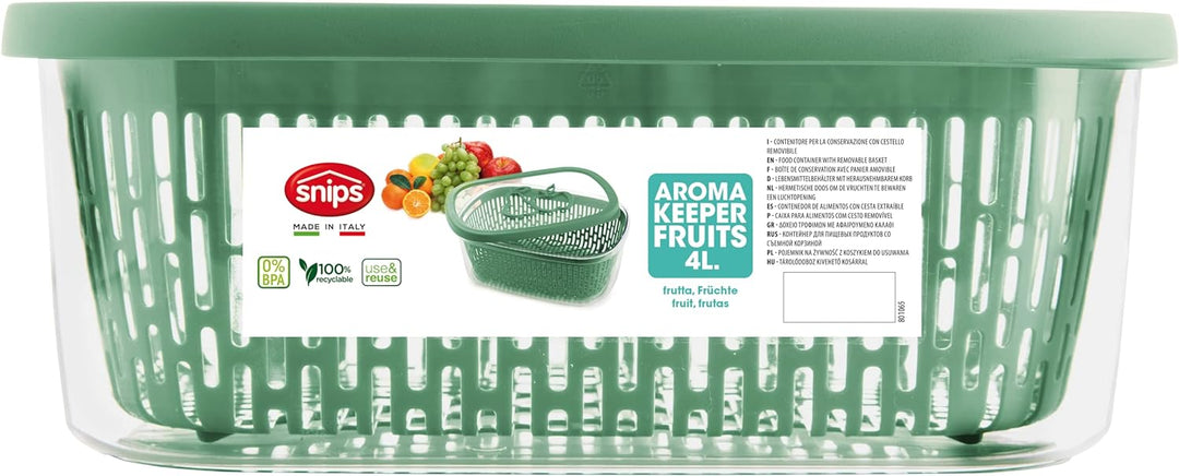 Snips Aroma Keeper Früchte, Kunststoff, Grün, 4 LT - rechteckig 4 LT - rechteckig Grün, 4 LT - recht