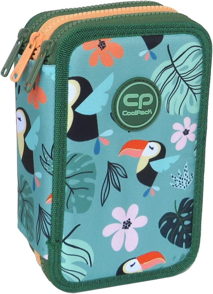 Coolpack F067662, Mäppchen JUMPER 3 TOUCANS, Green 19.5 x 12.5 x 6.5 cm Muster 13, 19.5 x 12.5 x 6.5