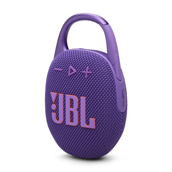 JBL Clip 5 in Lila – Tragbare Bluetooth-Lautsprecher-Box mit JBL Pro Sound, tiefem Bass und Playtime