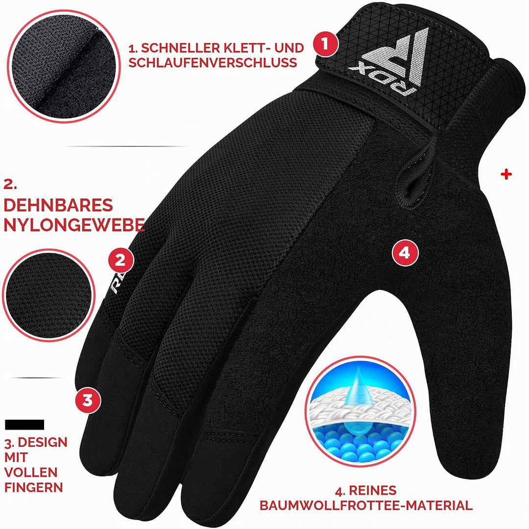RDX Fitness Handschuhe Vollfinger Damen Herren, Gewichtheben Touchscreen Trainingshandschuhe, Bodybu