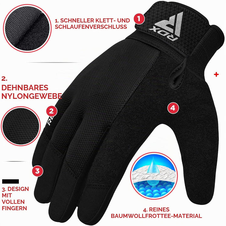 RDX Fitness Handschuhe Vollfinger Damen Herren, Gewichtheben Touchscreen Trainingshandschuhe, Bodybu