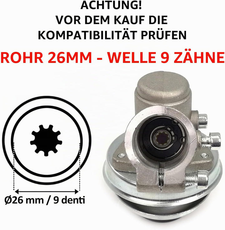 Marpol 1 Paar Kegelkopf für Motorsense 9 Zähne Rohr Ø 26 mm Universal Ersatzkopf Rasenmäherkopf