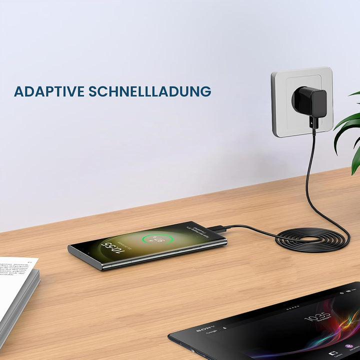 2er-Pack USB Ladegerät mit 2m Ladekabel USB Typ-C für Samsung Galaxy A13 A14 A15 A23 A25 A33 A34 A35