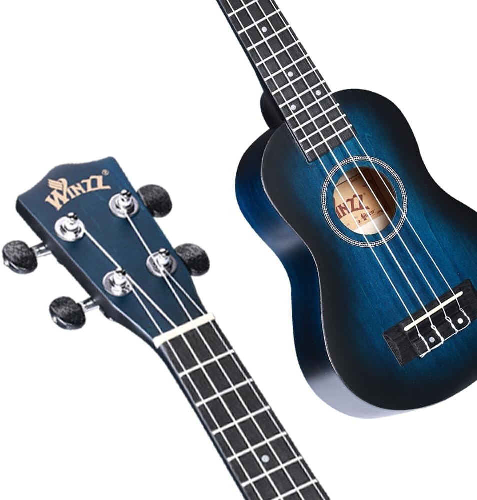 Winzz Ukulele Sopran Anfänger Set Kinderm Erwachsene, Einzigartiges Farbdesign, mit Tasche, Stimmger