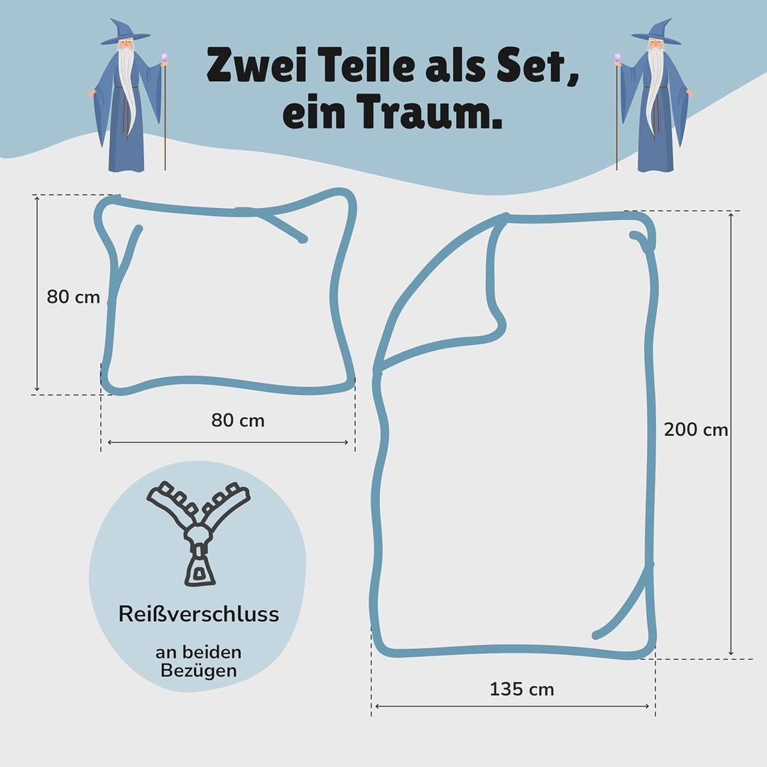 Familando Wende Bettwäsche-Set Harry Potter 135x200 80 x 80 cm · Kinderbettwäsche aus 100% Baumwolle
