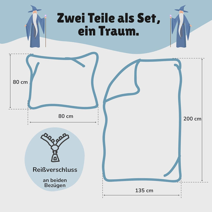 Familando Wende Bettwäsche-Set Harry Potter 135x200 80 x 80 cm · Kinderbettwäsche aus 100% Baumwolle
