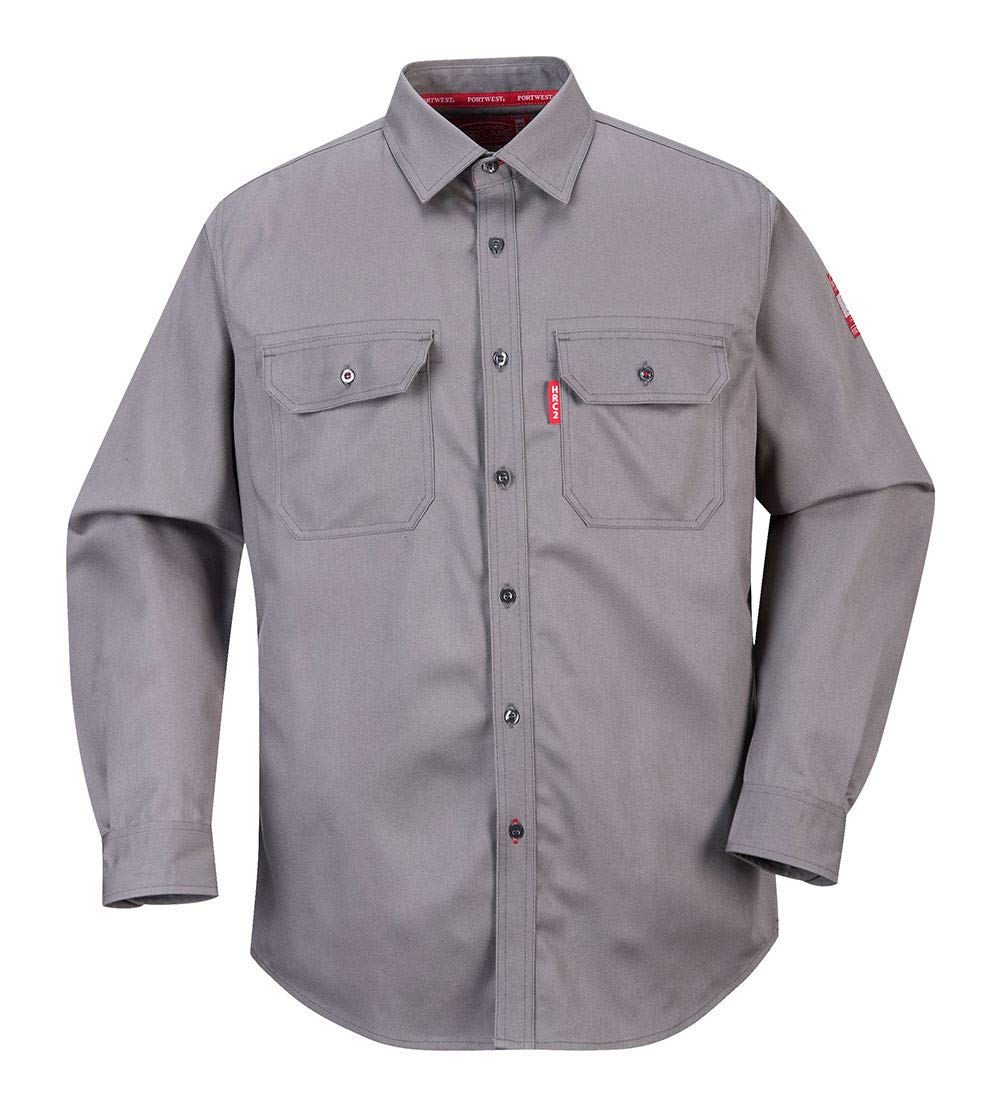 Portwest Bizflame 88/12 Hemd, Grösse: S, Farbe: Grau, FR89GRRS Grau S, Grau S