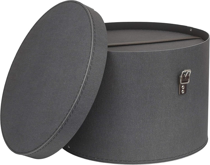 Bigso Box of Sweden 2er Set Aufbewahrungsboxen - Runde Aufbewahrungsbox mit Lederriemen - Grosse und