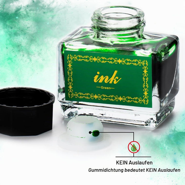 8 Farben Kalligraphietinte 15ml, Füllfederhalter & Handlettering | Hochwertige Tinte, fliesst gut, f