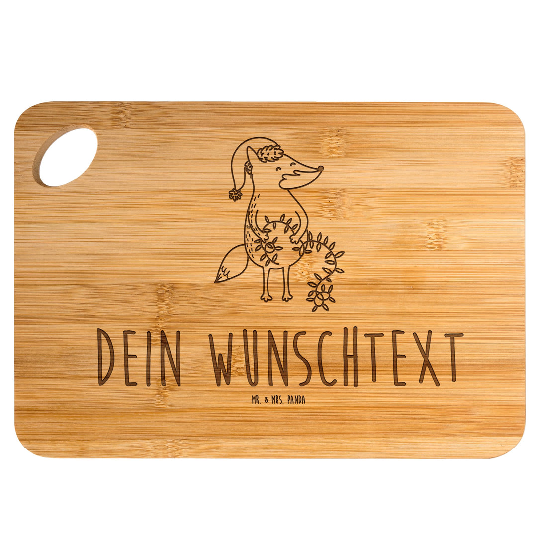 Mr. & Mrs. Panda Personalisiertes Schneidebrett Fuchs Weihnachten - Personalisierte Geschenke, Nikol