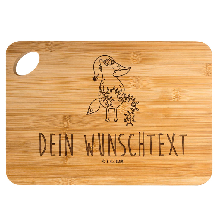 Mr. & Mrs. Panda Personalisiertes Schneidebrett Fuchs Weihnachten - Personalisierte Geschenke, Nikol