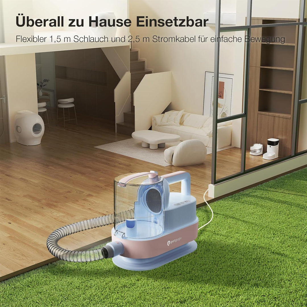 Hundeschermaschine mit Staubsauger, 7-in-1 Tierpflege Set mit 11000 Pa Saugkraft, Leise Fellpflegege