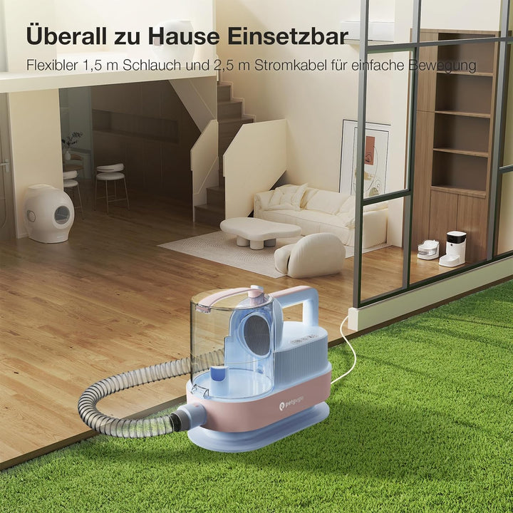 Hundeschermaschine mit Staubsauger, 7-in-1 Tierpflege Set mit 11000 Pa Saugkraft, Leise Fellpflegege