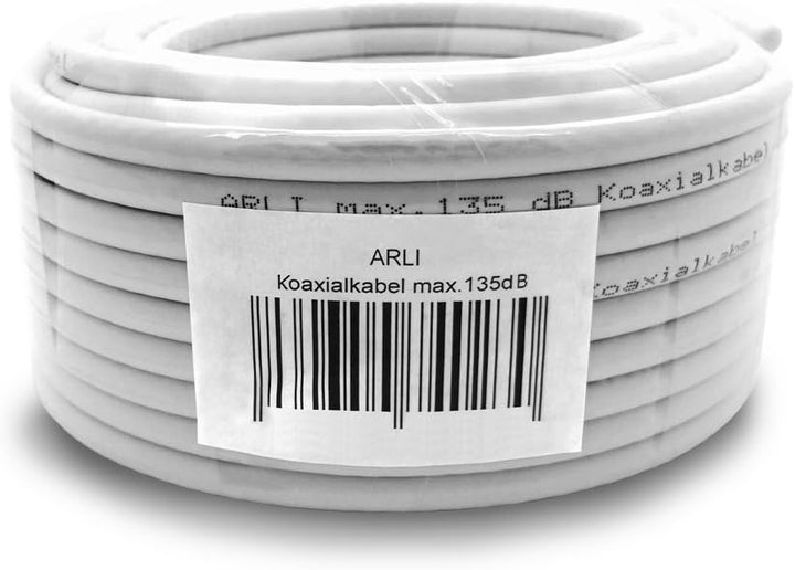 ARLI 60cm HD Sat Anlage Single LNB 1 Teilnehmer lichtgrau UHD 4K + 2X F-Stecker FullHD, + 2x F-Steck