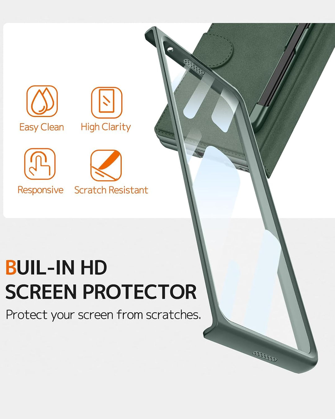 NINKI für Samsung Galaxy Z Fold 7 Case Schutzhülle mit abnehmbarem S Stift Halter, eingebauter Displ