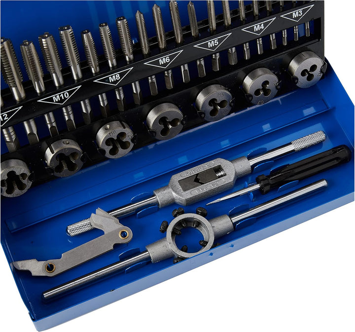 BlueSpot Tools 22301 Gewindeschneider-Set, metrisch, 32-teilig (M3-M12)