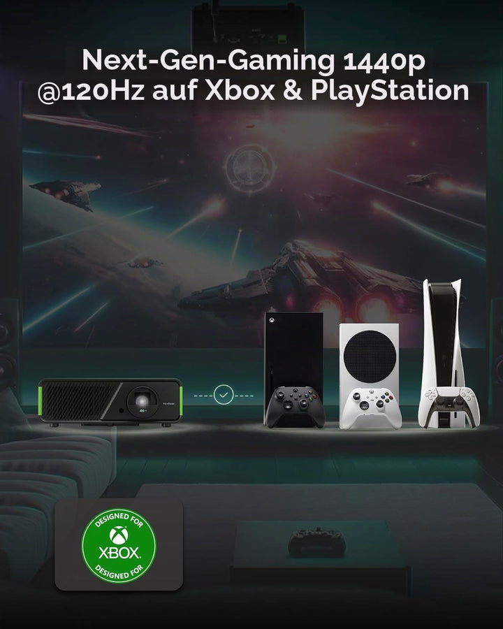 ViewSonic X2-4K Pro Echter 4K HDR Kurzdistanz Beamer mit Google TV, 2500 ANSI Lumen, 240 Hz, 4.2 ms