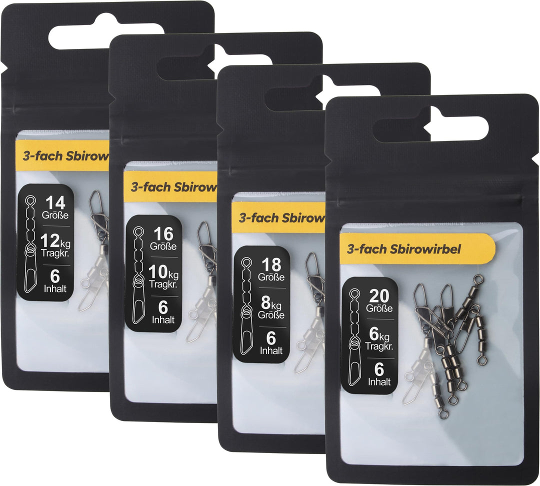 Storfisk fishing &amp; more 3-Fach Sbirowirbel Spirowirbel Dreifachwirbel zum Forellenangeln Set, Set
