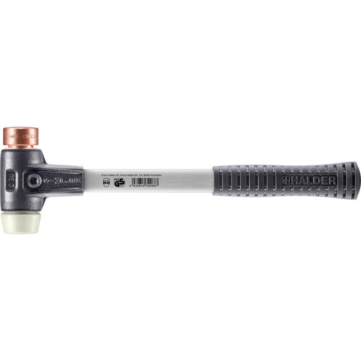 SIMPLEX-Schonhammer, Kupfer/Nylon; mit verstärktem Tempergussgehäuse und Fiberglasstiel | D=30 mm |